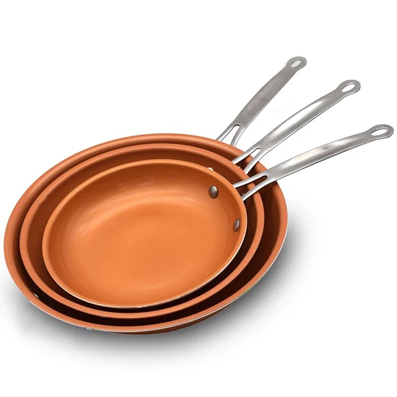 Non-stick Copper Frying Pans Skillets With Coating Induction Cooking Oven Cooking Pot Nonstick Pan Cookware