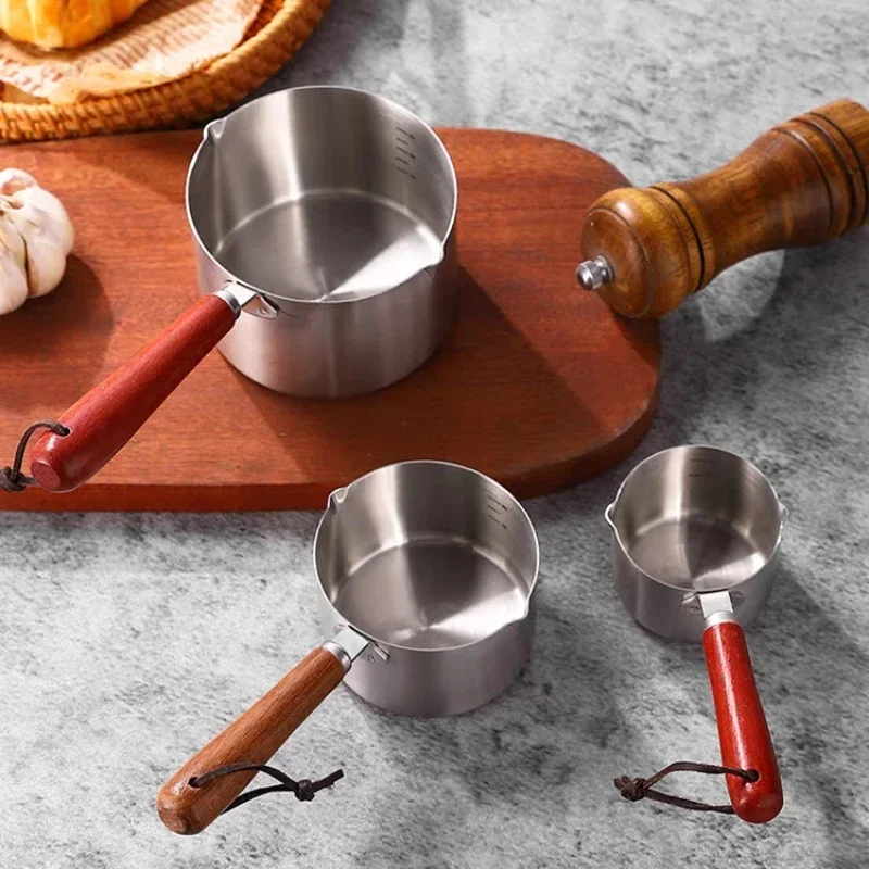 304 Stainless Steel Hot Oil Small Pot Oil Pouring and Baking Pot Household Oil Burning Mini Milk Pot