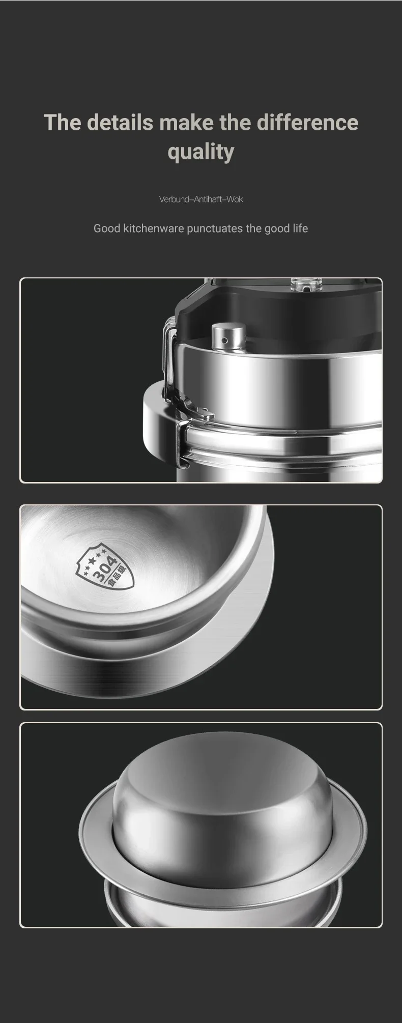 0.8-2L Outdoor Camping Small Pressure Cooker 304 Stainless Steel Portable Rice Cooker for Kitchen Cooking Tool Pressure Cooker