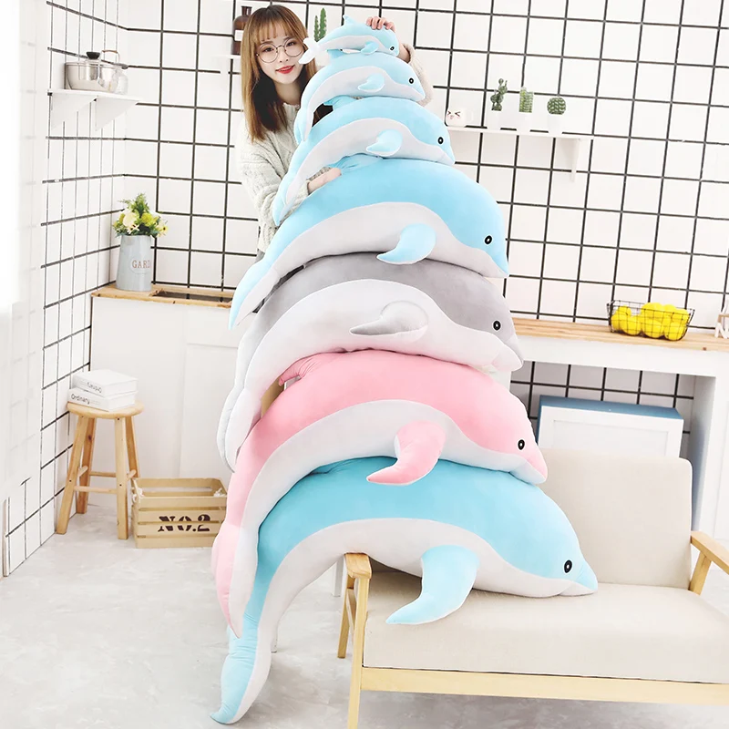 Alternative view of 1pc 30/50CM kawaii Dolphin Plush Toys Lovely Stuffed Soft Animal Pillow Dolls for Children Girls Sleeping Cushion Gift