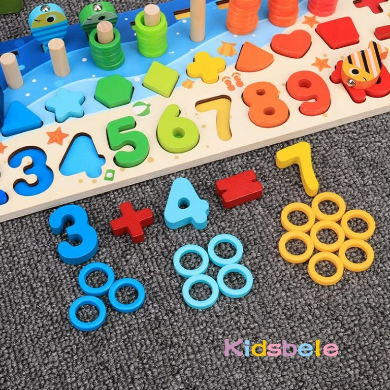Kids Montessori Math Toys For Toddlers Educational Wooden Puzzle Fishing Toys Count Number Shape Matching Sorter Games Board Toy Kids Montessori Math Toys For Toddlers Educational Wooden Puzzle Fishing Toys Count Number Shape Matching Sorter Games Board Toy