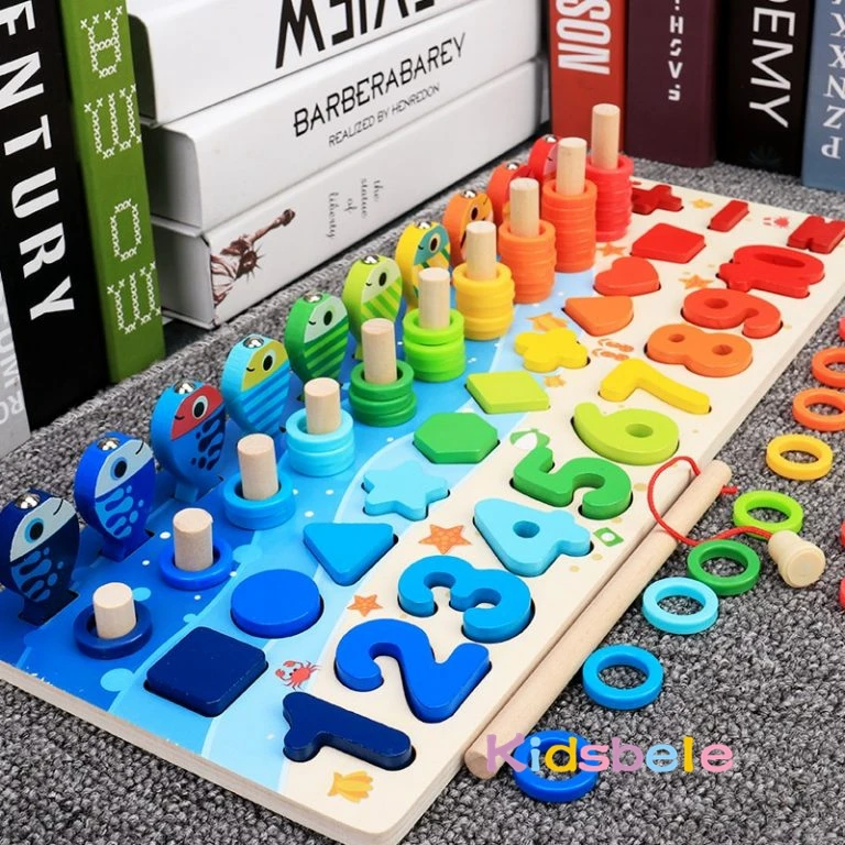 Kids Montessori Math Toys For Toddlers Educational Wooden Puzzle Fishing Toys Count Number Shape Matching Sorter Games Board Toy Kids Montessori Math Toys For Toddlers Educational Wooden Puzzle Fishing Toys Count Number Shape Matching Sorter Games Board Toy