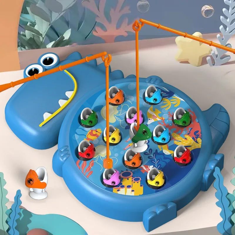 Alternative view of Dinosaur Simple Magnetic Fishing Toys Play Rod Game Toys for Children Baby Montessori with Rod Kids Educational Rotating Gift