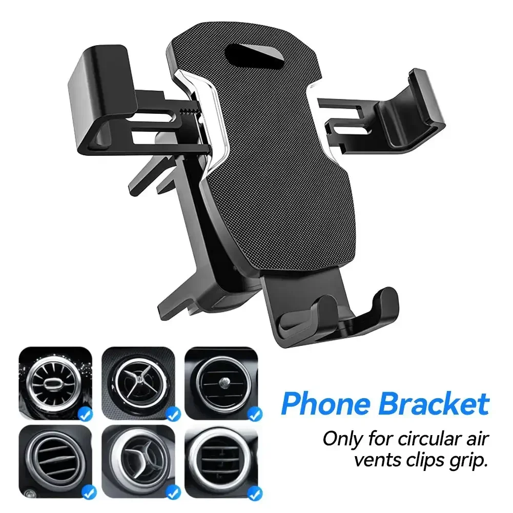 Universal Car Round Air Vent Clip Cellphone Stand 17mm Ball Head Base for Mercedes Benz Round Air Outlet Car Phone Holder