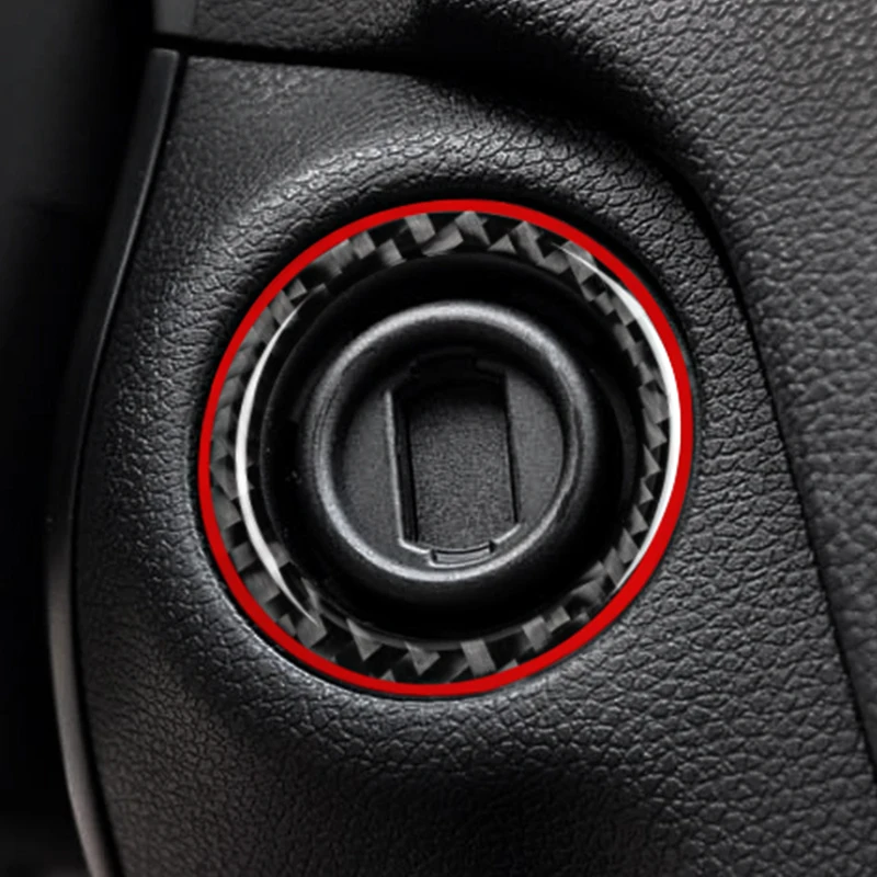 Alternative view of Carbon Fiber For Mercedes Benz W204 W205 A C Class GLA CLA GLC Ignition Switch Key Hole Ring Trim Sticker Car Interior Accessory