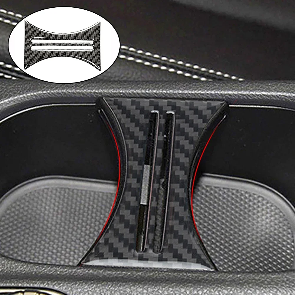 Alternative view of Car Carbon Fiber Interior Water Cup Holder Decor Covers Trim For Mercedes Benz B A GLA CLA Class W176 X156 C117 2014 - 2017