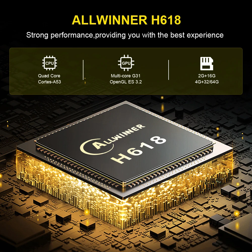 Alternative view of Transpeed Android 12 TV BOX Allwinner H618 Dual Wifi 32G64G Quad Core Cortex A53 Support 8K 4K BT Voice Media player Set top box