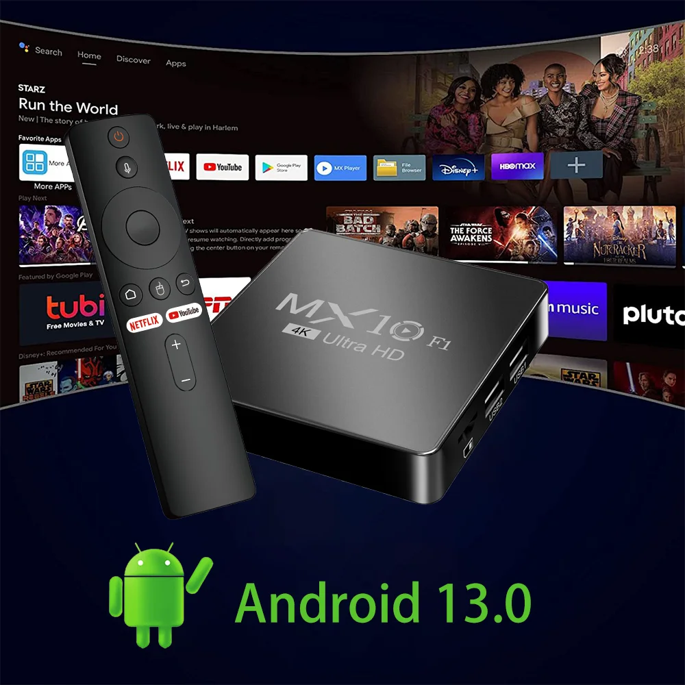 Alternative view of android tv box decoder 2024 4k android 13 mx10 f1 digital wholesale onn certificado smart android tv box