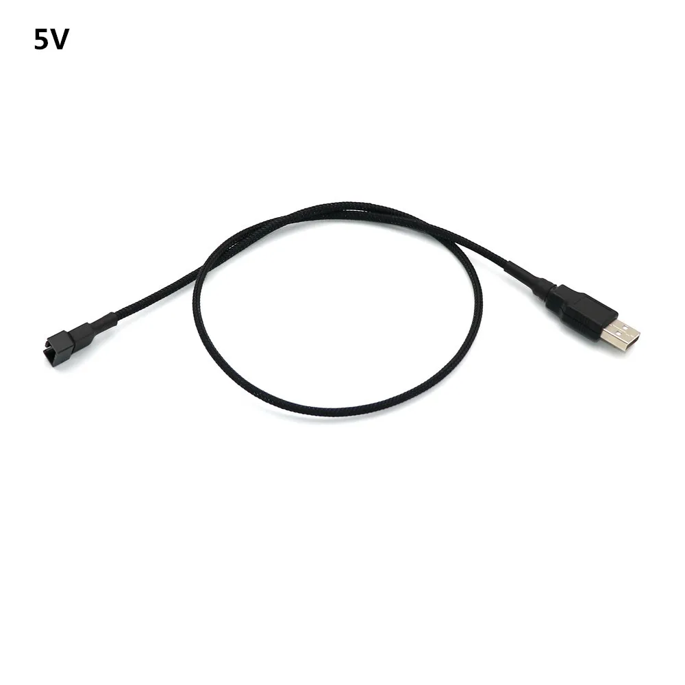 Y Splitter USB Fan Adapter Cable Speed 5V 12V Step-Up USB to Fan Dual 3Pin 4Pin PC Sleeved Power Cable 57 colors Sleeve Switch