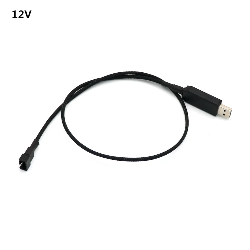Y Splitter USB Fan Adapter Cable Speed 5V 12V Step-Up USB to Fan Dual 3Pin 4Pin PC Sleeved Power Cable 57 colors Sleeve Switch