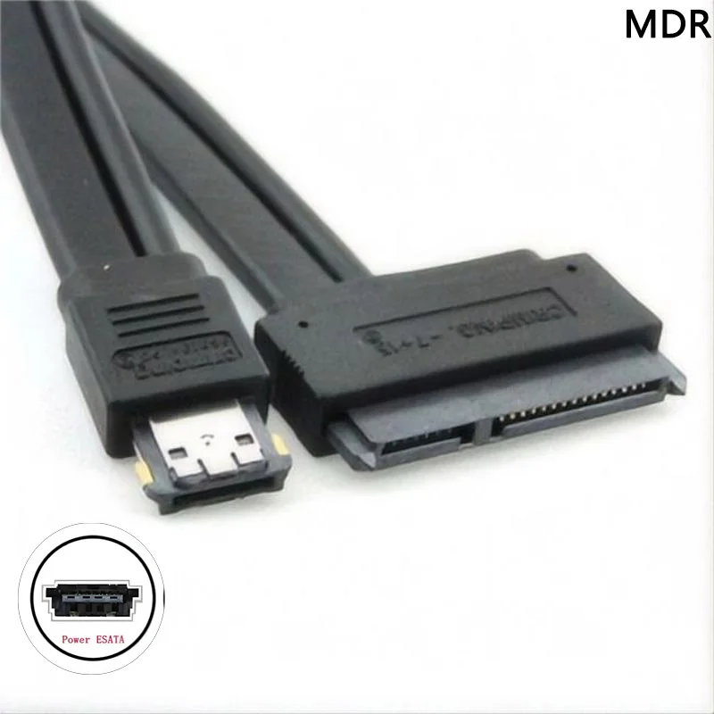 MDR Dual Power 12V and 5V eSATAp Power ESATA USB 2.0 combo to 22Pin SATA cable for 2.5" 3.5" Hard Disk Drive 50cm