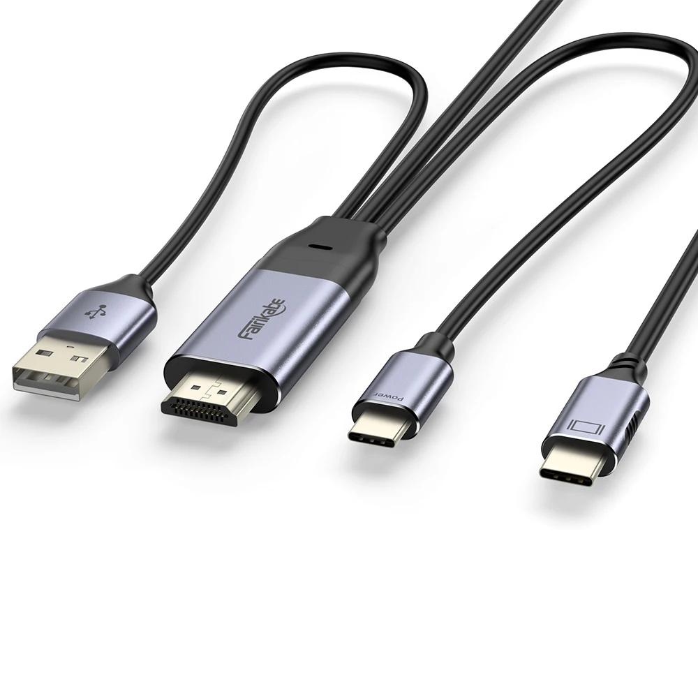 HDMI-compatibl To USB C Adaptor Cable 8.2FT 4K 60Hz With Power Supply To USB C Display Converter For Xbox PS5 Xreal MonitorNreal