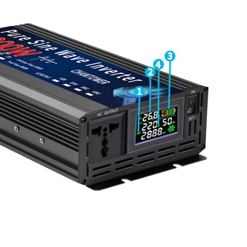 Pure Sine Wave Inverter 12V 220V 24V 110V 2000W 3000W 4000W 5000W DC To AC Portable Power Voltage Converter Car Solar Inverter Pure Sine Wave Inverter 12V 220V 24V 110V 2000W 3000W 4000W 5000W DC To AC Portable Power Voltage Converter Car Solar Inverter