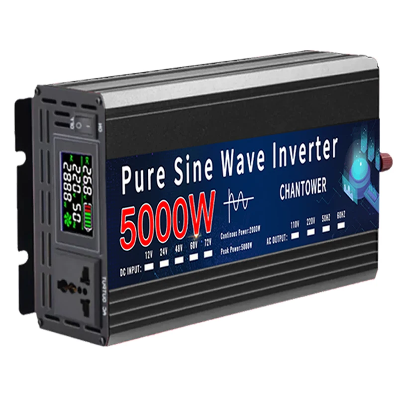 Pure Sine Wave Inverter 12V 220V 24V 110V 2000W 3000W 4000W 5000W DC To AC Portable Power Voltage Converter Car Solar Inverter Pure Sine Wave Inverter 12V 220V 24V 110V 2000W 3000W 4000W 5000W DC To AC Portable Power Voltage Converter Car Solar Inverter
