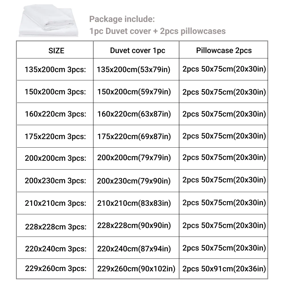 Alternative view of 3pcs Duvet Cover Set with Pillow Case Double Comforter Bedding Set Quilt Cover Queen/King Couple or Single Bed