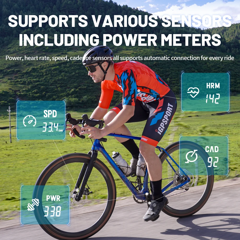 Alternative view of iGPSPORT BSC100S ANT+ GPS Odometer Cycling Bike Computer Riding Wireless Speedometer Support Powermeter 2.6 Inch large screen