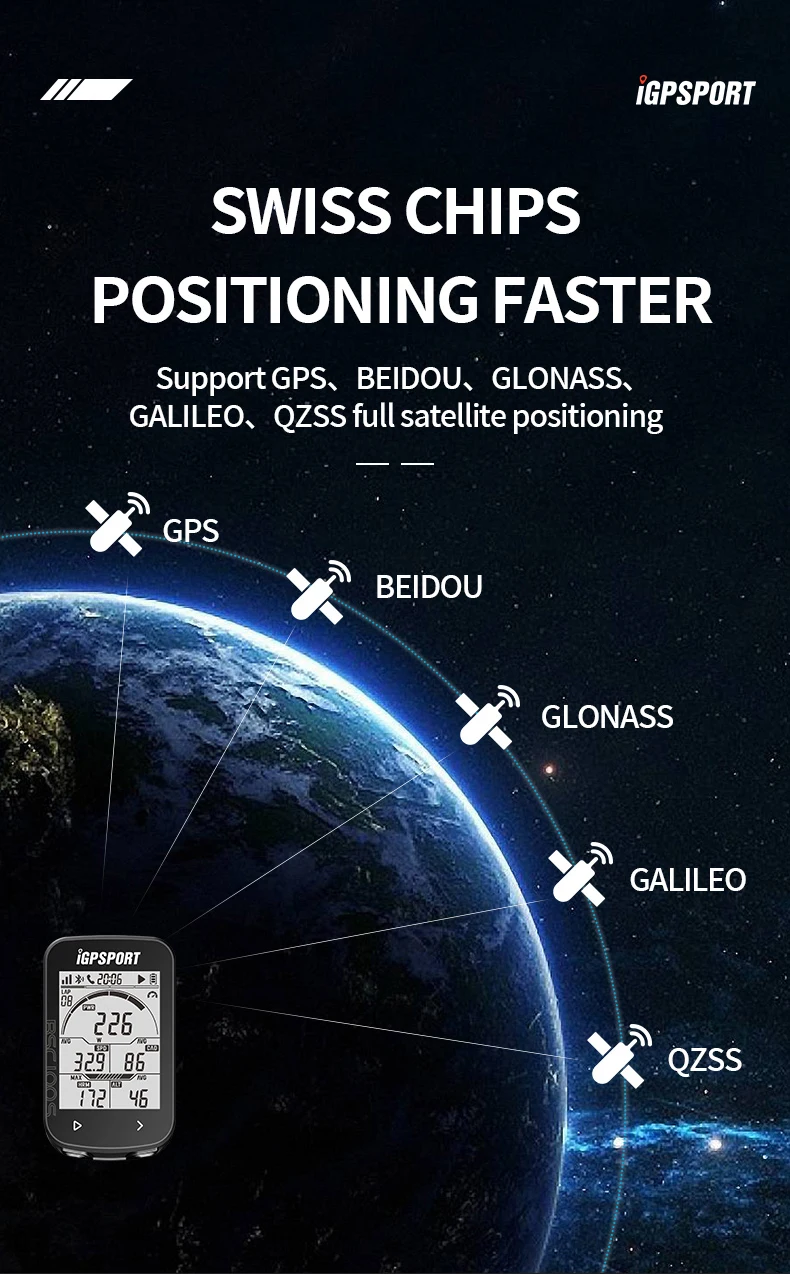 iGPSPORT BSC100S ANT+ GPS Odometer Cycling Bike Computer Riding Wireless Speedometer Support Powermeter 2.6 Inch large screen