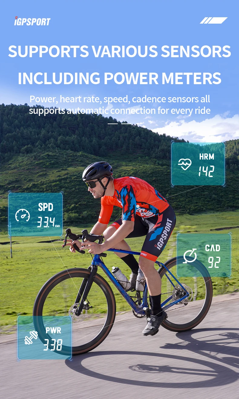 iGPSPORT BSC100S ANT+ GPS Odometer Cycling Bike Computer Riding Wireless Speedometer Support Powermeter 2.6 Inch large screen