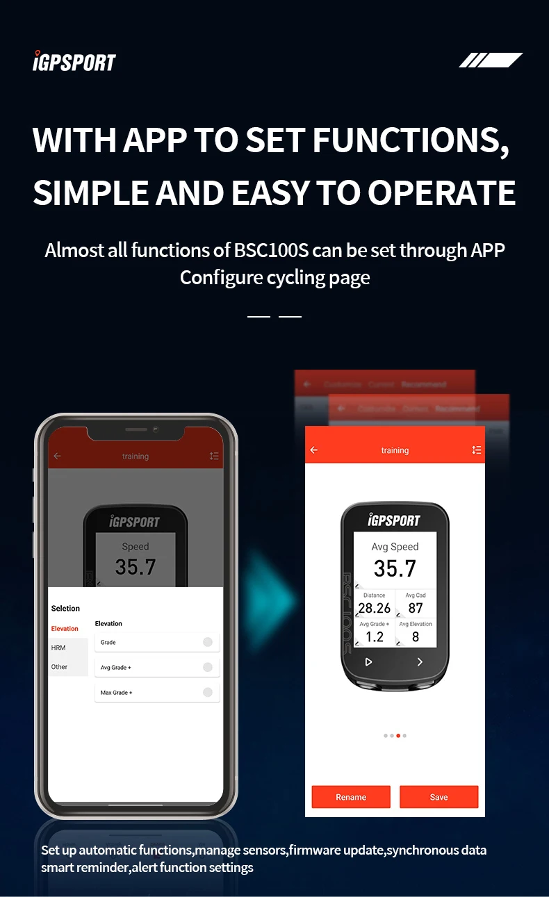 iGPSPORT BSC100S ANT+ GPS Odometer Cycling Bike Computer Riding Wireless Speedometer Support Powermeter 2.6 Inch large screen