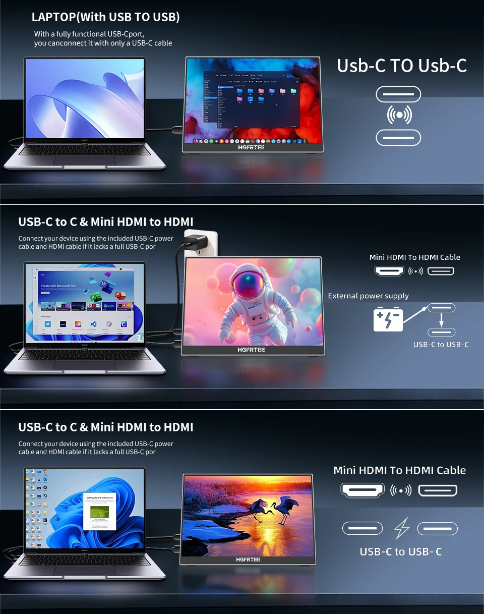 11.9 inch Portable Monitor 100%SRGB 1080P FHD IPS USB-C, Second External Ultra-Thin Gaming Monitor for Laptop PC Mac Phone Swich