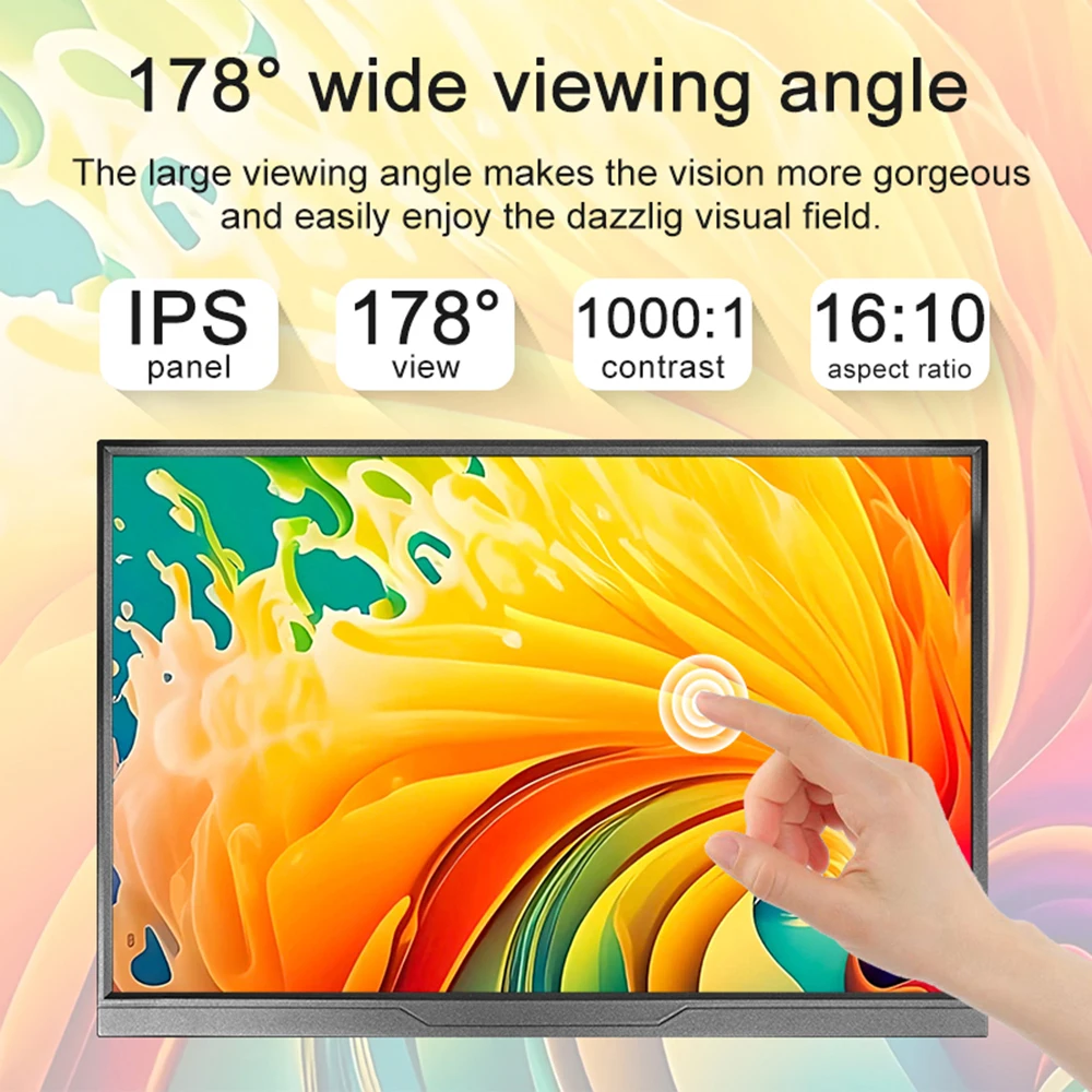 LANLIPU 14 Inch Portable Monitor Touch Screen 16:10 400cd/m2 Gaming Computer Extend Display For XBox PS4/ 5 Switch Loptop LANLIPU 14 Inch Portable Monitor Touch Screen 16:10 400cd/m2 Gaming Computer Extend Display For XBox PS4/ 5 Switch Loptop