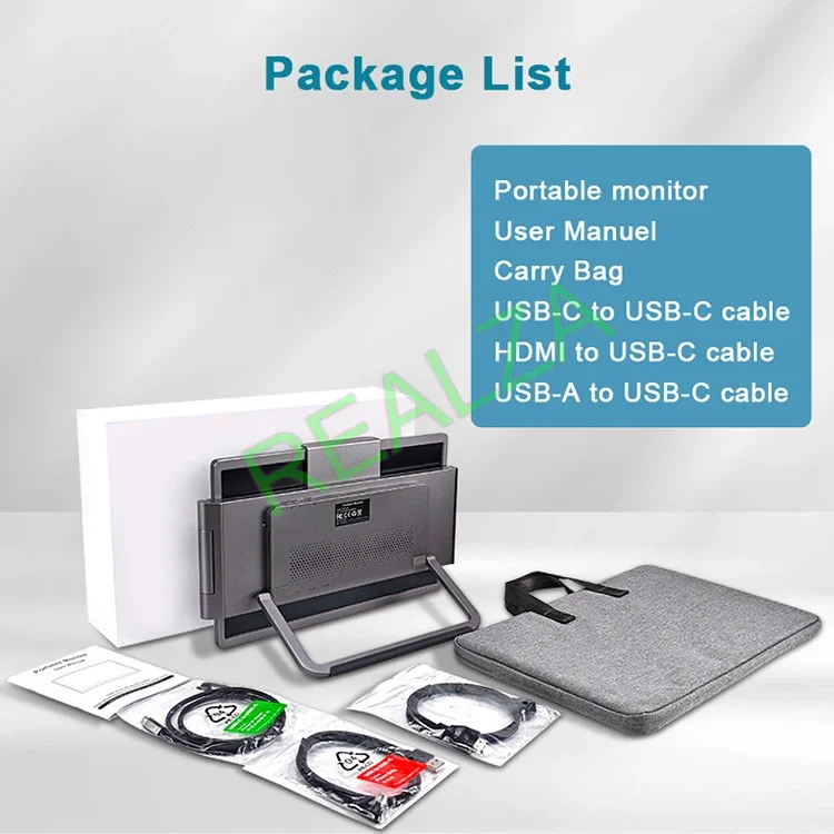14 Inch 1920 x 1200 Three Screen Display Portable Monitor USB-C 3.1 IPS Foldable Dual External Monitor For 13.3 - 17 Inch Laptop