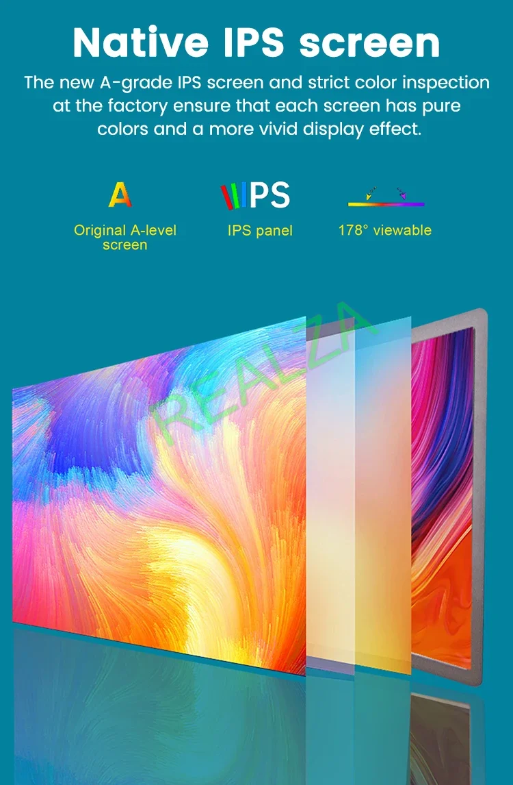 14 Inch 1920 x 1200 Three Screen Display Portable Monitor USB-C 3.1 IPS Foldable Dual External Monitor For 13.3 - 17 Inch Laptop