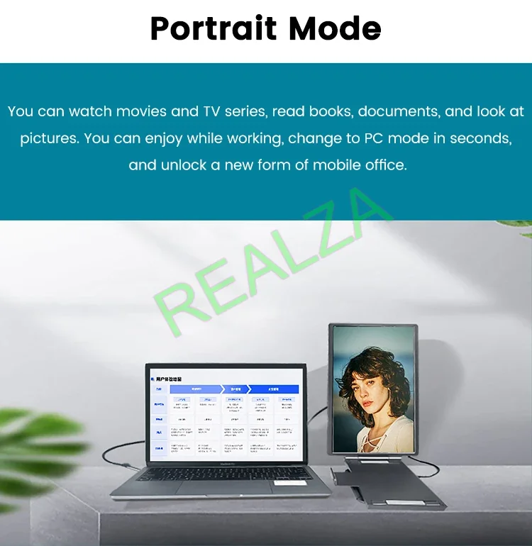 14 Inch 1920 x 1200 Three Screen Display Portable Monitor USB-C 3.1 IPS Foldable Dual External Monitor For 13.3 - 17 Inch Laptop