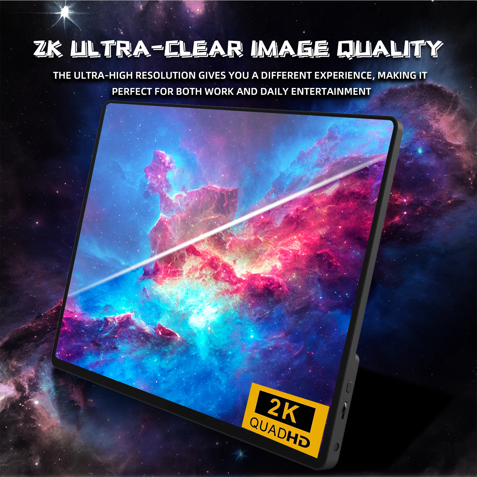 Alternative view of ZSUS 2160*1440  14-inch 2K 60HZ Portable Monitor For Laptop XBox PS4 / 5 Switch TV Box Cell Phone PC Extension  Mobile