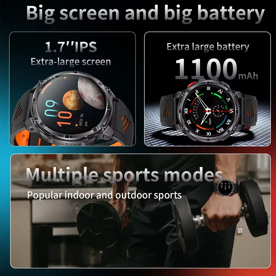 Alternative view of New T-Rex3 Ultra 1100mAh Battery Smart Watch GPS Track Compass IP69K Waterproof Sports tracker Outdoors Military Smartwatches